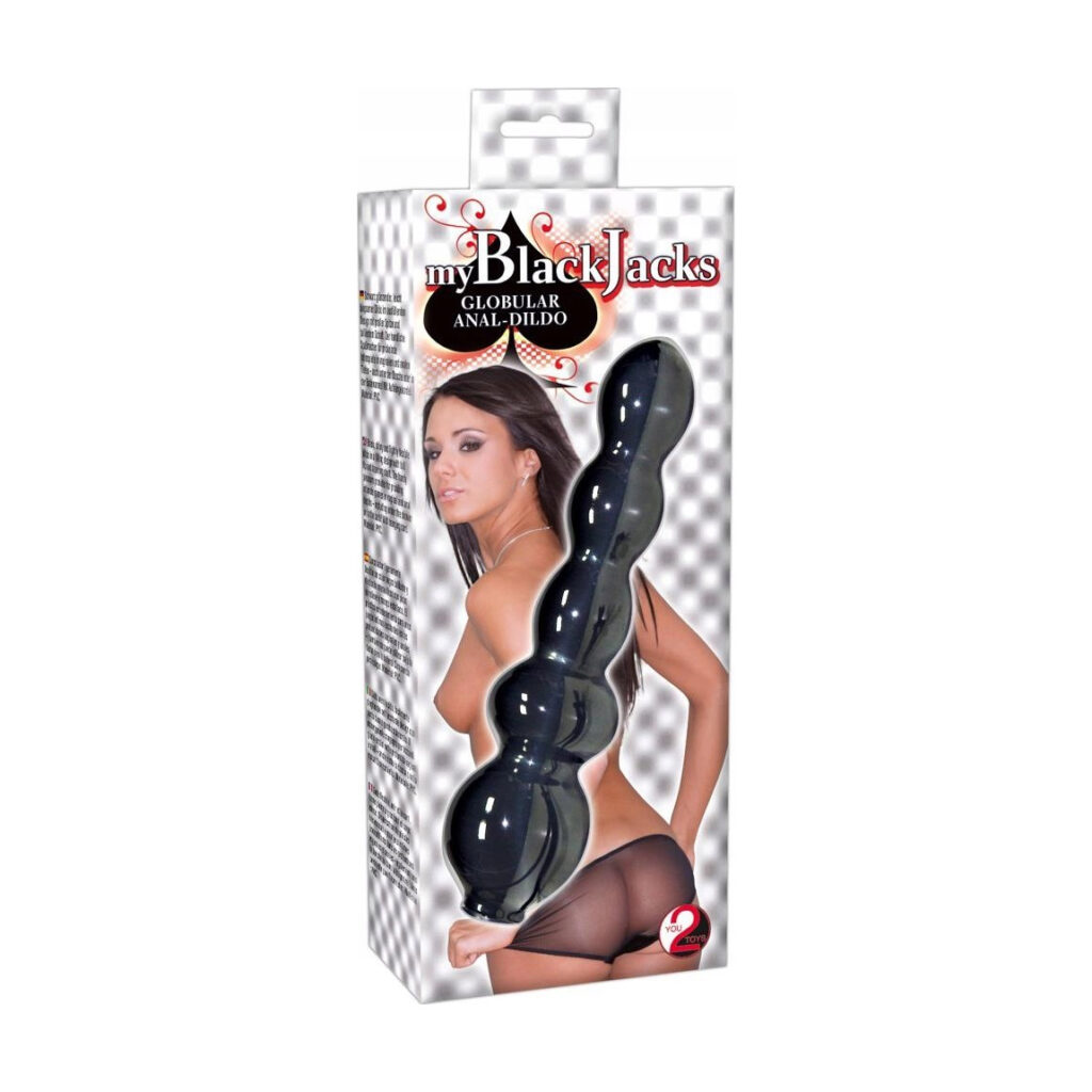 Korek analny You2Toys z kulkami czarny długość 18 cm elastyczny PVC