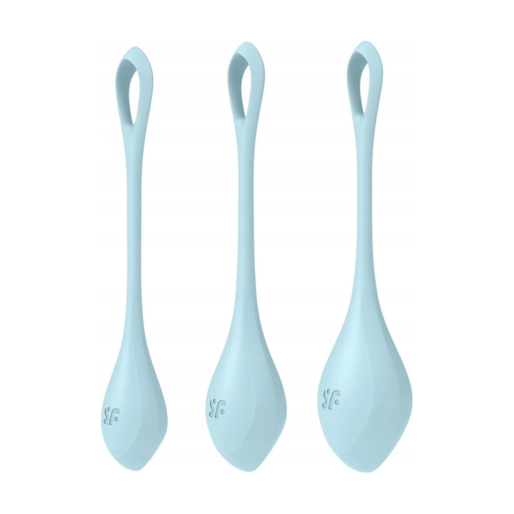 Kulki gejszy Satisfyer Yoni Power 2 jasny niebieskie silikonowe
