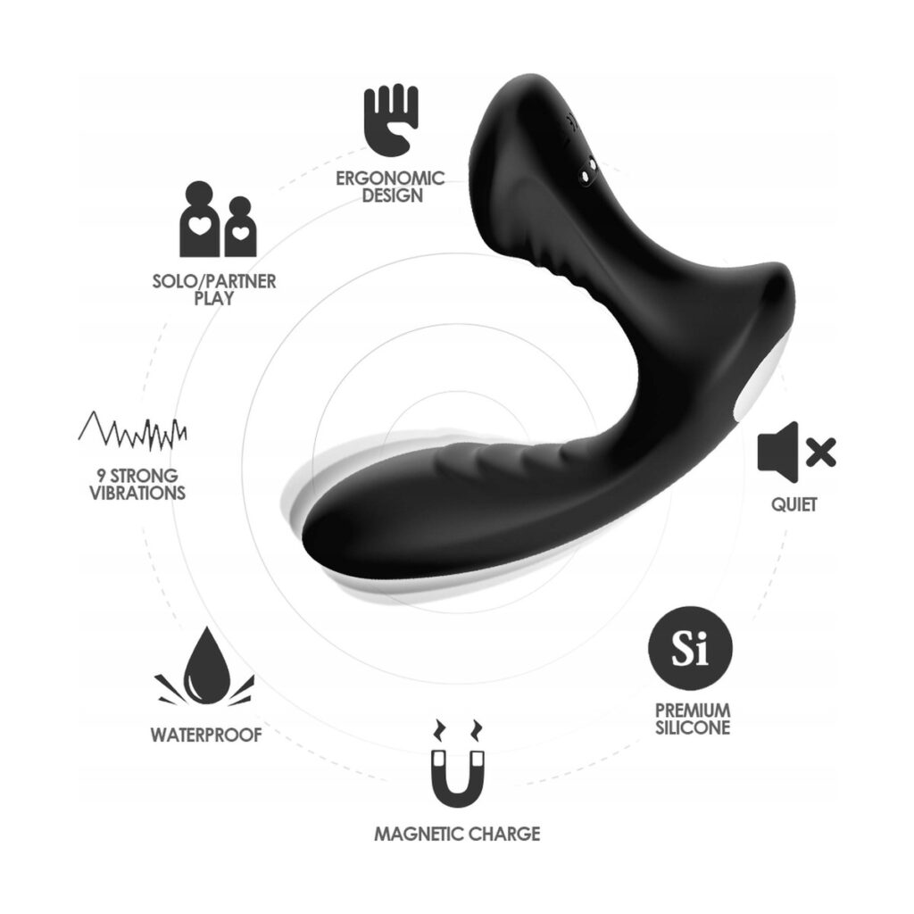 Masażer prostaty B-Series Joy Storm USB wodoodporny czarny z silikonu