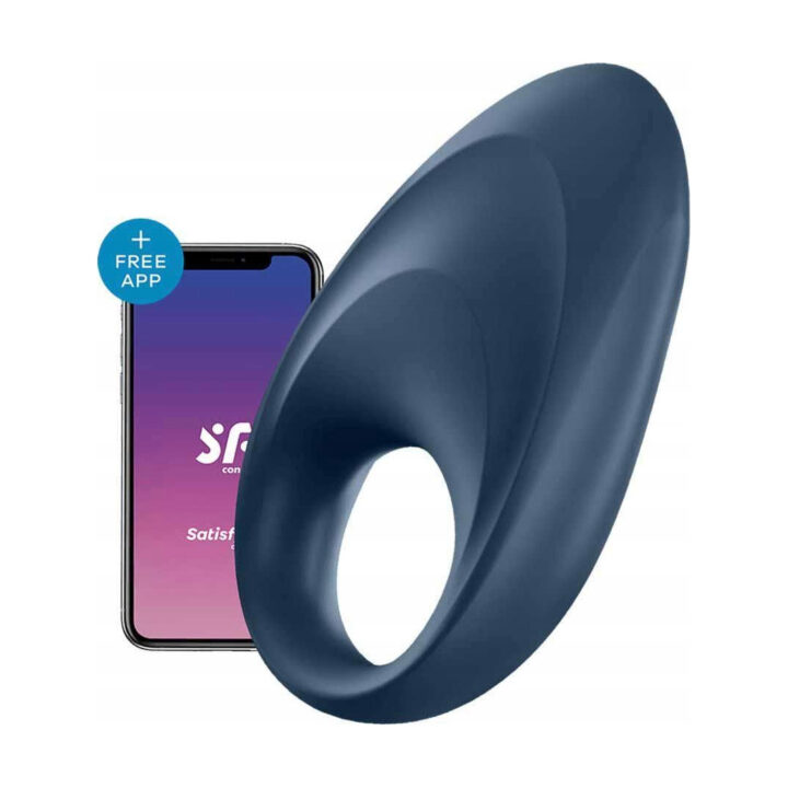 Pierścień erekcyjny Satisfyer Mighty One Ring z wibracją niebieski