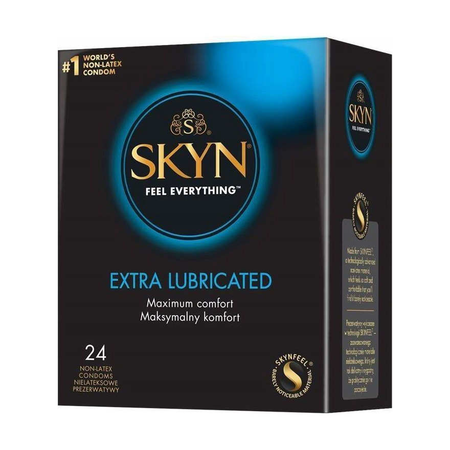 Prezerwatywy SKYN Extra lubrykant poliizoprenowe 24 szt przezroczyste