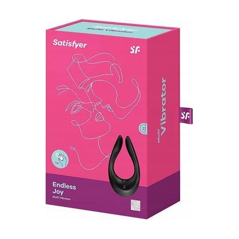 Stymulator Satisfyer dla par Endless Joy czarny silikonowy USB 13 cm