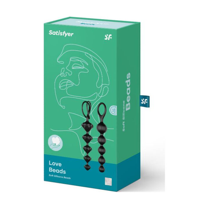 Łańcuch analny Satisfyer Love Beads 2 szt czarny 205 mm silikonowy