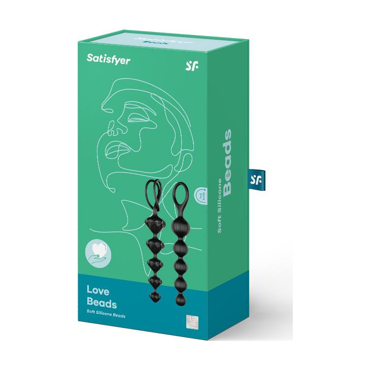 Łańcuch analny Satisfyer Love Beads 2 szt czarny 205 mm silikonowy