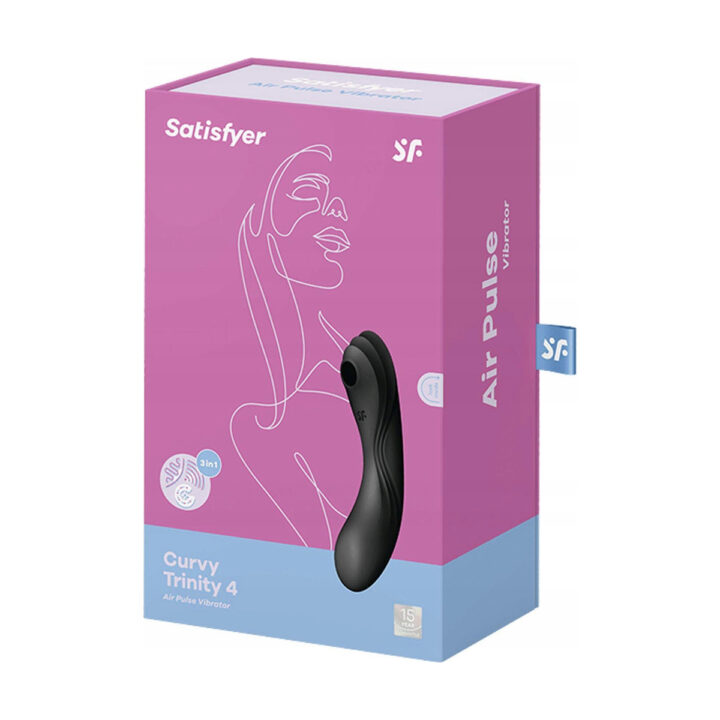 Stymulator Satisfyer Curvy Trinity 4 czarny silikonowy 17 cm wodoodporny