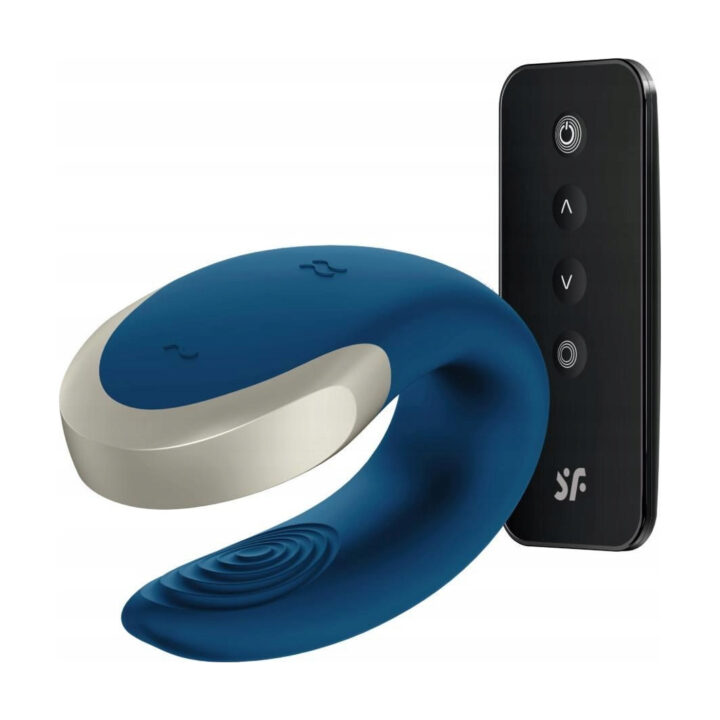 Stymulator Satisfyer Double Love USB z aplikacją niebieski ABS