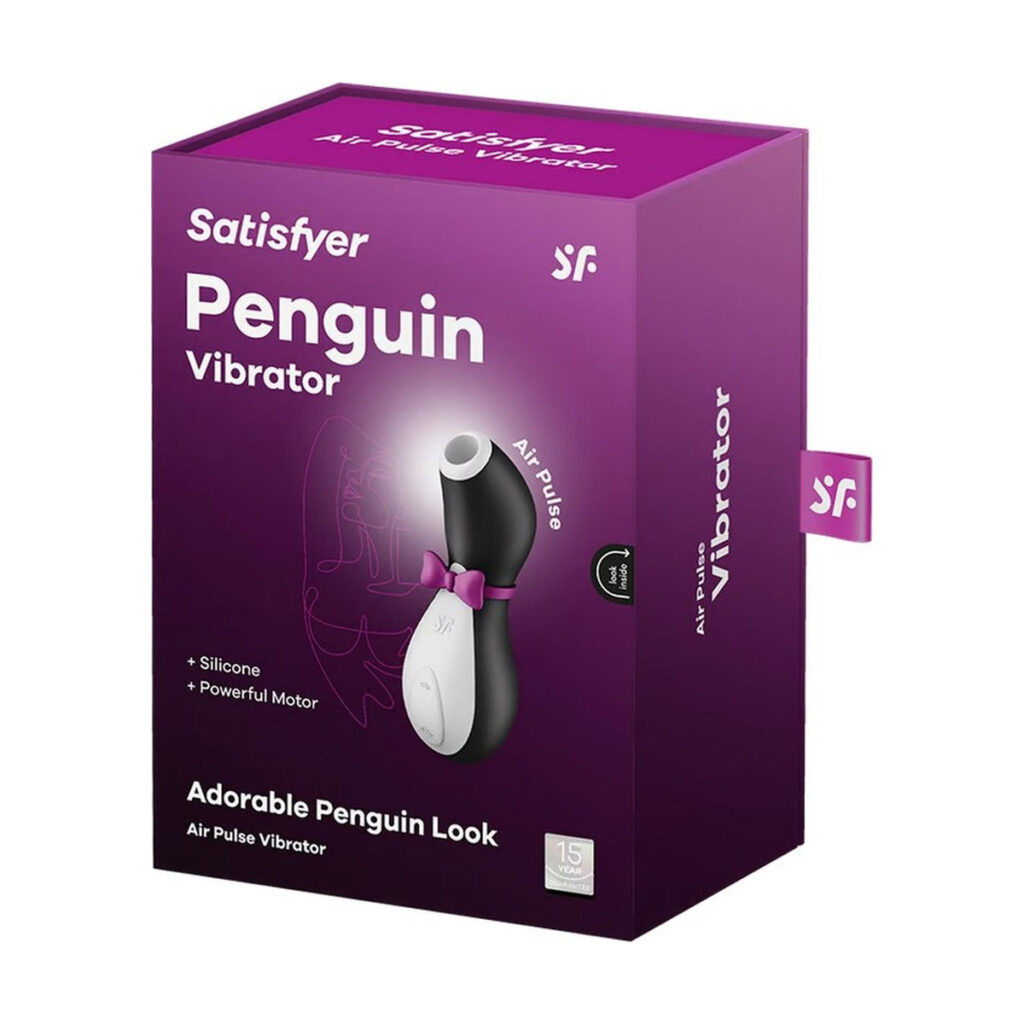 Stymulator Satisfyer Penguin 10,8 cm czarny silikonowy USB